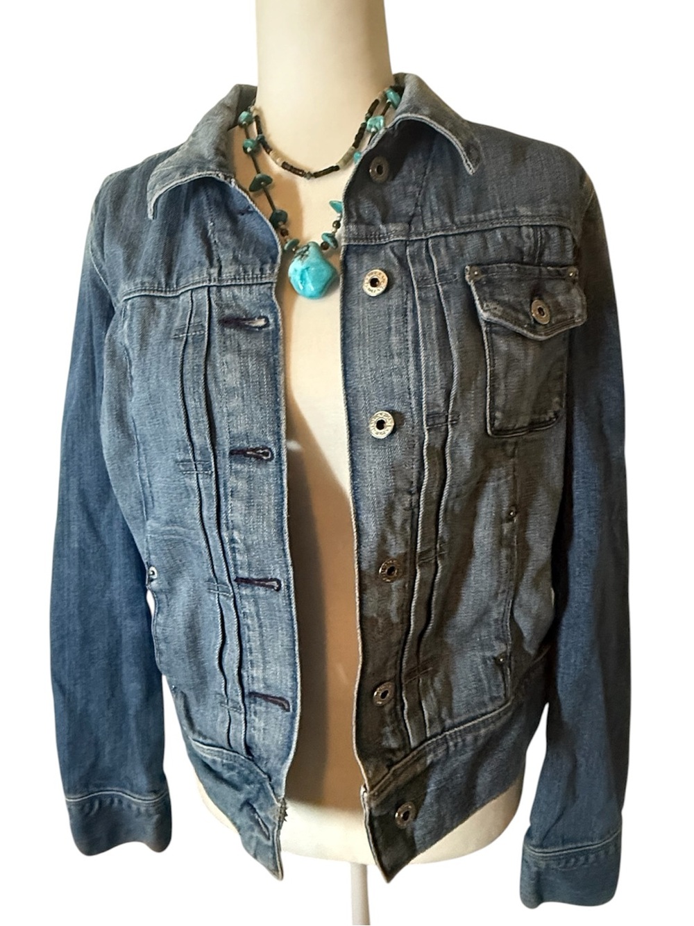 Y2K Ralph Lauren Polo Jeans Dry Goods Denim Trucker Jacket Womens L